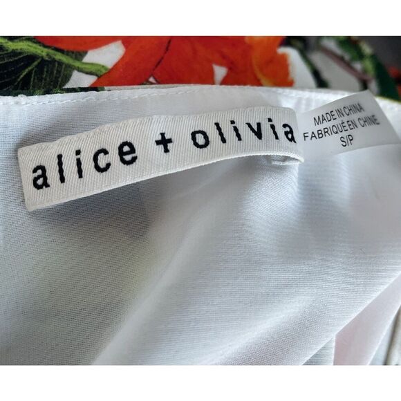 NEW Alice + Olivia Marva floral-print sateen mini dress Size Small - Picture 8 of 8